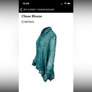 Cabi Chase Blouse in aqua size large